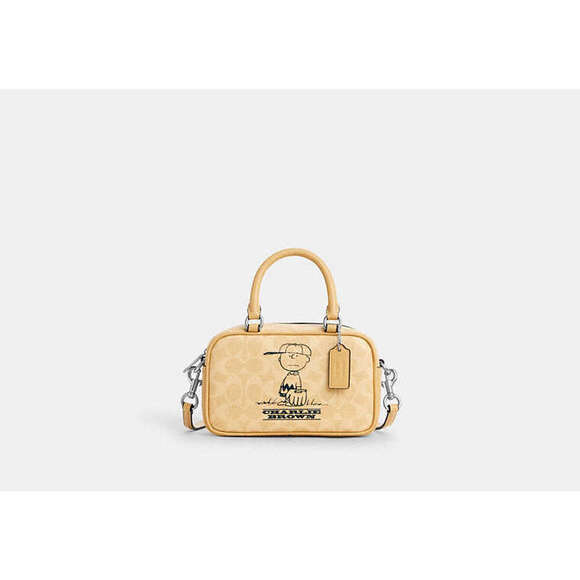 Coach Handbags - Coach X Peanuts Satchel Crossbody Bag In Signature Canvas With Charlie Brown